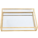 Two Nordic vintage gold-plated jewelry display trays and home storage trays